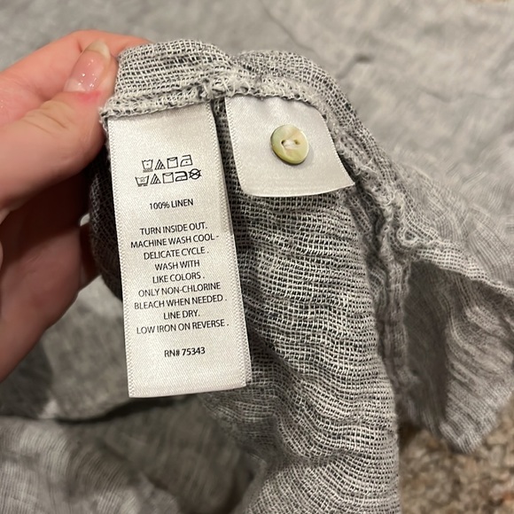 Tahari Linen Top Sz L - Picture 4 of 4